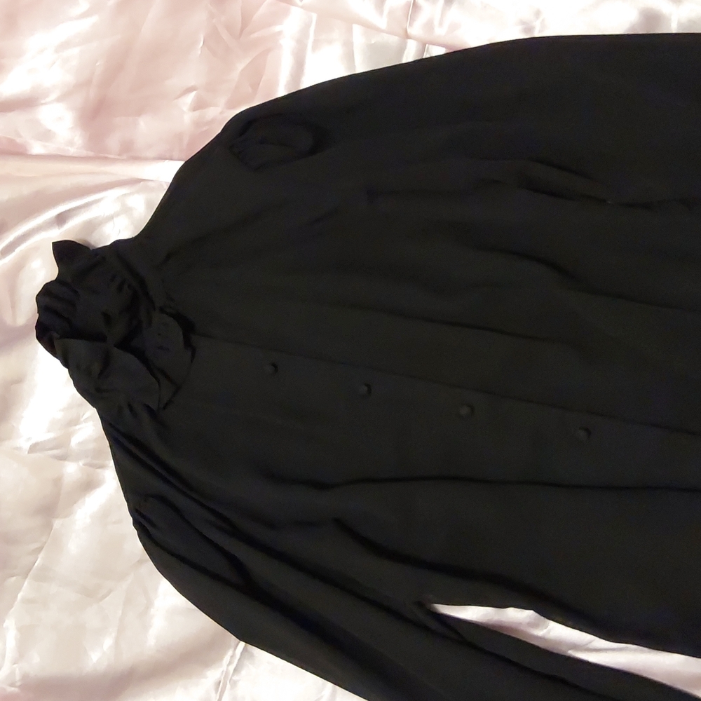 Ellen Ashley sheer high collar blouse in med